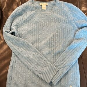 Tweeds Light blue double-ply women’s cashmere Sweater